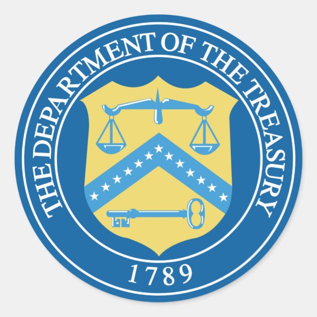 Adesivo Redondo Departamento do Tesouro (Frente)