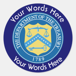 Adesivo Redondo Departamento do Tesouro dos EUA