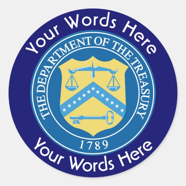 Adesivo Redondo Departamento do Tesouro dos EUA (Frente)