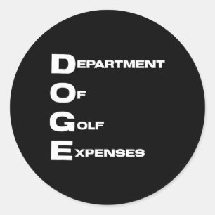 Adesivo Redondo Departamento Doge de Despesas de Golfe Trump Hipóc
