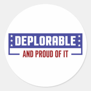 Adesivo Redondo Deplorável orgulhoso