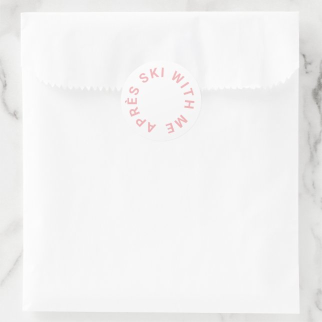 Adesivo Redondo Depois do Ski Comigo Festa de Despedida Rosa Gelad (Bolsa)