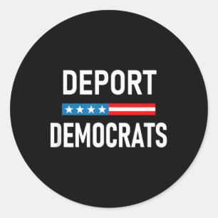 Adesivo Redondo Deportar Democratas