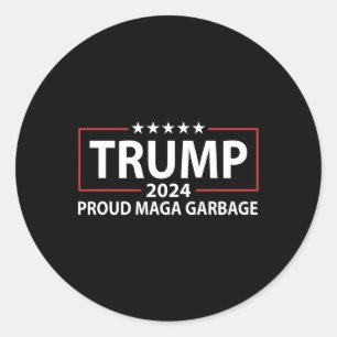 Adesivo Redondo Depositante de Trump de Lixo Orgulhoso 6