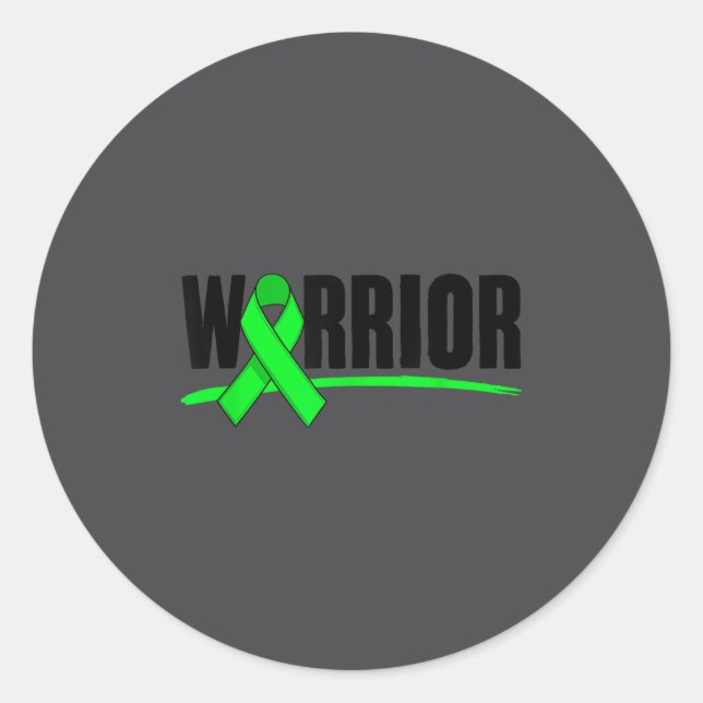 Adesivo Redondo Depression Warrior Ribbon Mental Health Awareness  (Frente)