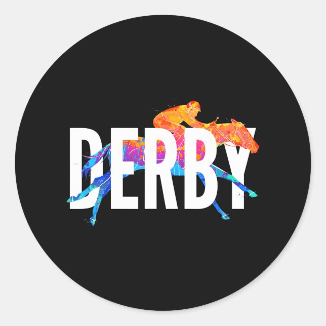 Adesivo Redondo Derby Day Horse Racing Kentucky Epsom 2022 (Frente)