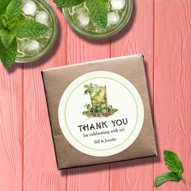 Adesivo Redondo Derby de Água-forte Julep de Hortelã (Watercolor Mint Julep Talk Derby to Me Round Stickers - 2 sizes available)