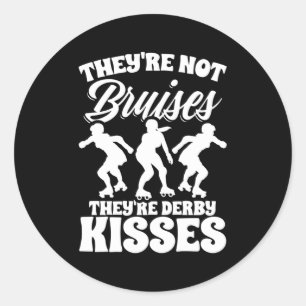 Adesivo Redondo Derby Kisses Roller Derby Skater Skates Roller Ska