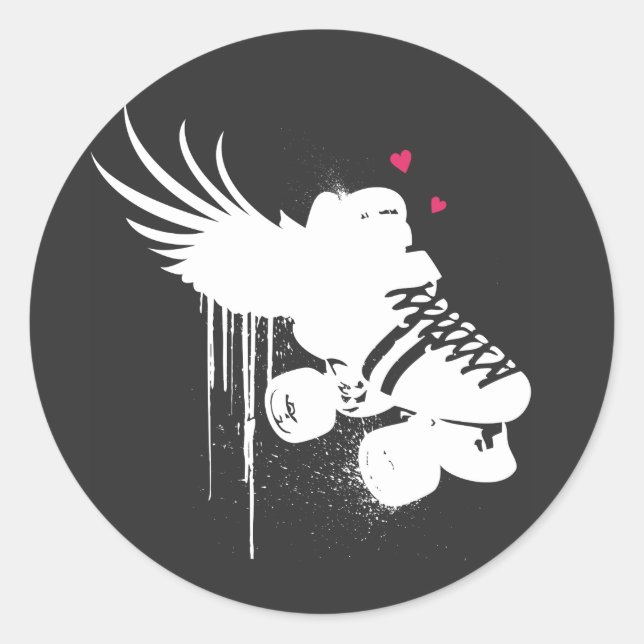 Adesivo Redondo derby love sticker em preto (Frente)