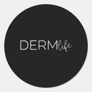 Adesivo Redondo Dermatologista Cosmético Vintage Derm Life