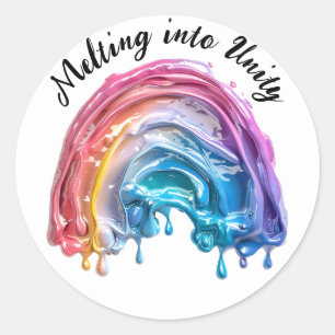 Adesivo Redondo Derreter na Unidade, um amor, muitas cores design