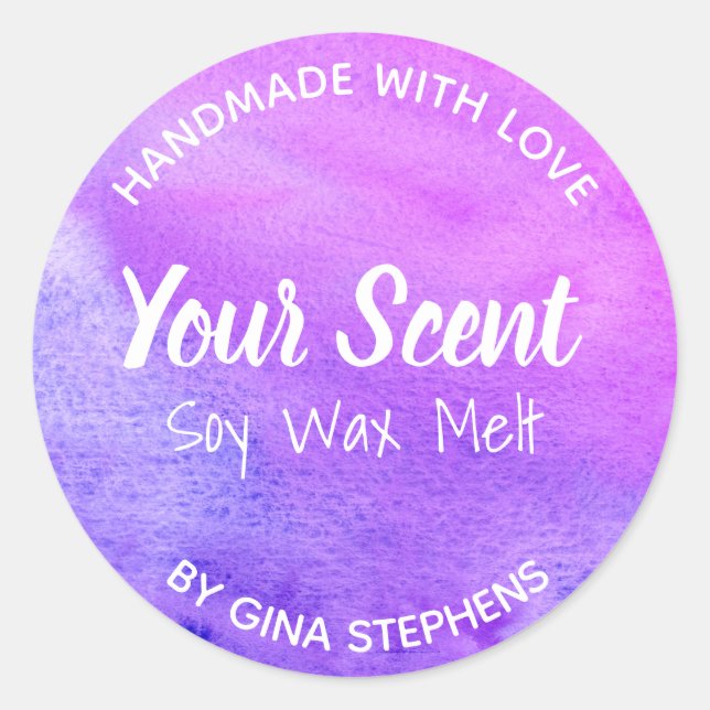 Adesivo Redondo Derretimento customizável da cera da soja (Frente)