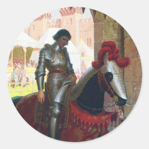 Adesivo Redondo Derrotado, por Edmund Blair Leighton