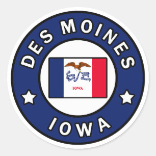 Adesivo Redondo Des Moines Iowa