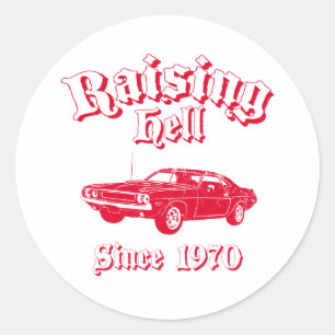 Adesivo Redondo Desafiador de 1970 Dodge Hemi