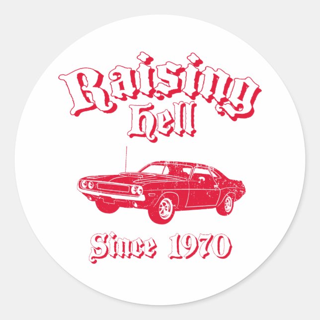 Adesivo Redondo Desafiador Dodge Hemi 1970 (Frente)