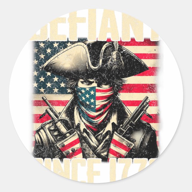 Adesivo Redondo Desafiante Desde A Família Correspondente De 1776 (Frente)