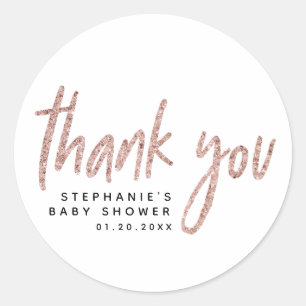 Adesivo Redondo Desafio de Chá de fraldas de Garota Leve Dourada E