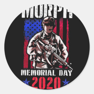 Adesivo Redondo desafio de treino Murph 2023 dia memorial american