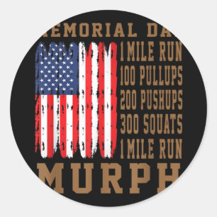 Adesivo Redondo desafio memorial dia de trabalho americano Murph