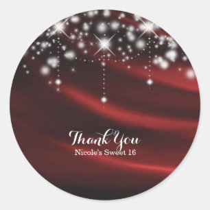 Adesivo Redondo Desafio Personalizado da Seda Vermelha e Gelado Es