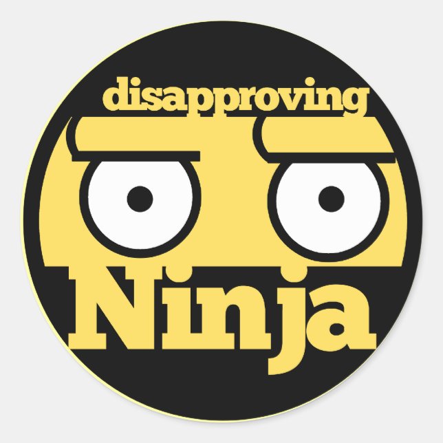 Adesivo Redondo Desaprovação Ninja (Frente)