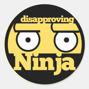 Adesivo Redondo Desaprovação Ninja