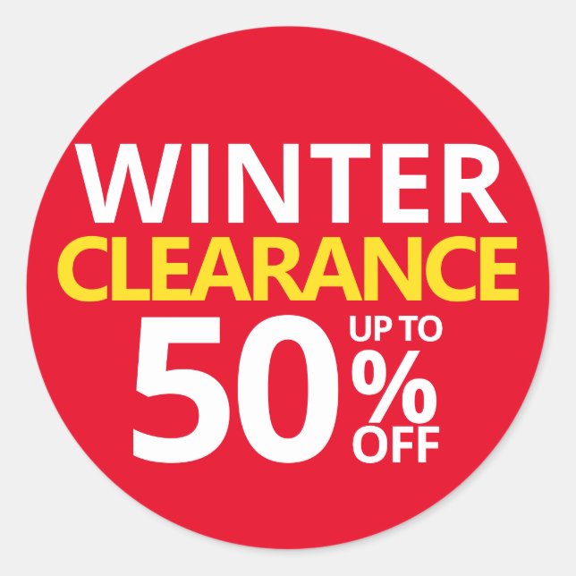 Adesivo Redondo Descarte de inverno 50% OFF 50 Small Business (Frente)