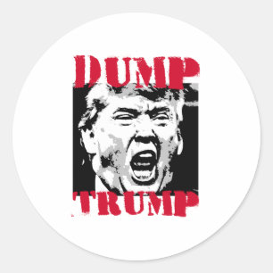 Adesivo Redondo DESCARTE TRUMP - LETRAS VERMELHAS - Anti-Trump -