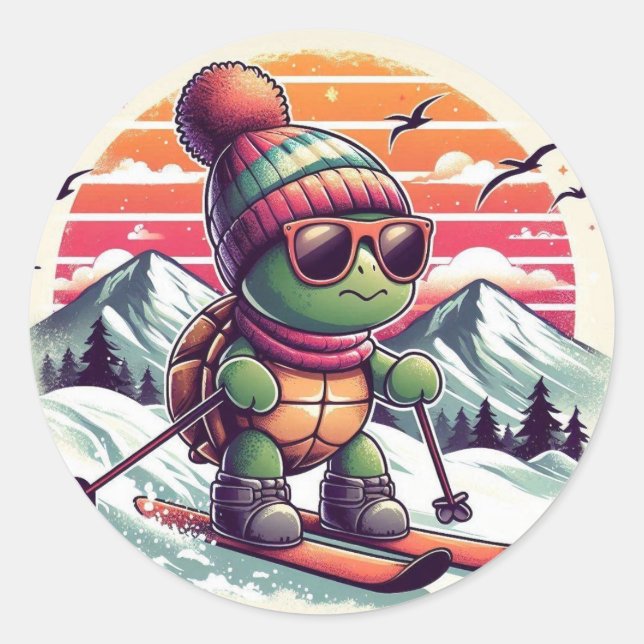 Adesivo Redondo Descendo pelas encostas (Frente)