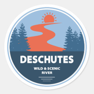 Adesivo Redondo Deschutes Wild And Scenic River, Oregon