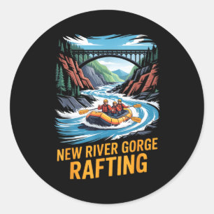 Adesivo Redondo Descida do Novo Rio em Rafting Caiaque de Águas Br