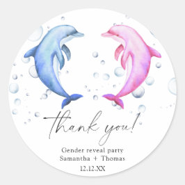 Adesivo Redondo Descoberta de Golfinhos em Aquarela Sexo Muito Obr