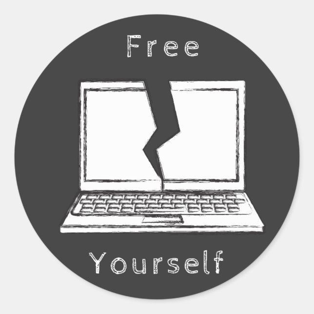 Adesivo Redondo Desconecte e saia (Frente)