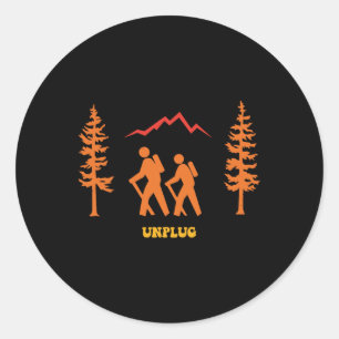 Adesivo Redondo Desconecte Viagem Vin Natureza Aventura Camping Tr