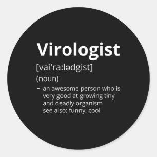 Adesivo Redondo Descrição da definição do virologista