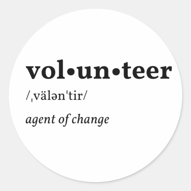 Adesivo Redondo Descrição do dicionário do voluntário (Frente)