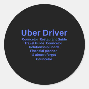 Adesivo Redondo Descrição do Trabalho do Driver do Uber