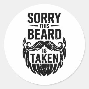 Adesivo Redondo Desculpe Esta Barba Está Ocupada Camisa Homens Dia