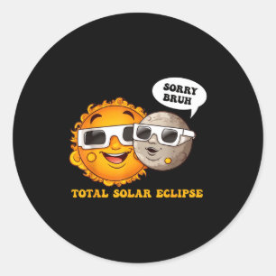 Adesivo Redondo Desculpe, mano, eclipse solar total