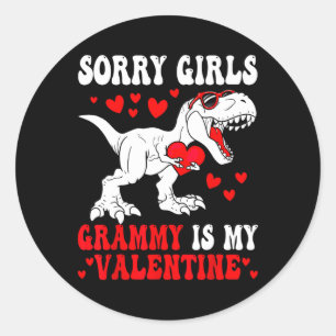 Adesivo Redondo Desculpe Meninas Grammy É Meu Dinossauro Do Dia Do