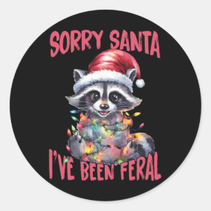 Adesivo Redondo Desculpe Papai Noel Eu Estive Feral Raccoon Meme X