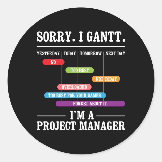 Adesivo Redondo Desculpe Por Ter Sido Um Planejamento De Execução  (Frente)