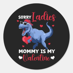 Adesivo Redondo Desculpe Senhoras Mamãe é Meu Dinossauro T Rex no 