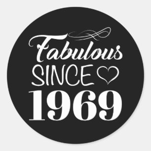 Adesivo Redondo Desde 1969 50th aniversário fabuloso
