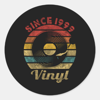Adesivo Redondo Desde 1999, a Vinyl Record Music