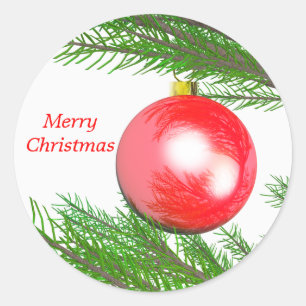 Adesivo Redondo Desdecoração de Árvore Feliz de Natal