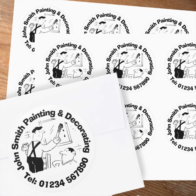 Adesivo Redondo Desdecoradores de pintura e decoração (Criador carregado)