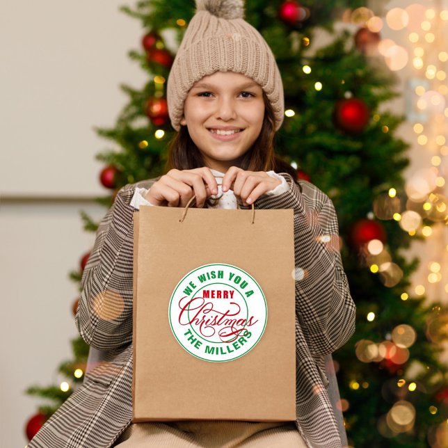 Adesivo Redondo Desejamos-Lhe Um Feliz Natal (Criador carregado)