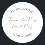 Adesivo Redondo Desejando-Lhe Riqueza Do Novo Sr.   Sra. Wedding<br><div class="desc">Desejando-Lhe Riqueza Do Novo Sr.   Sra. Clássica De Casamento</div>